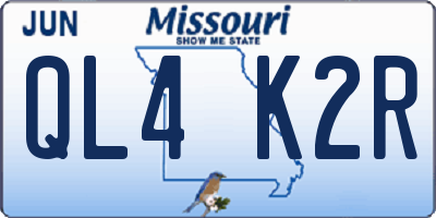 MO license plate QL4K2R