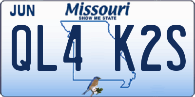 MO license plate QL4K2S