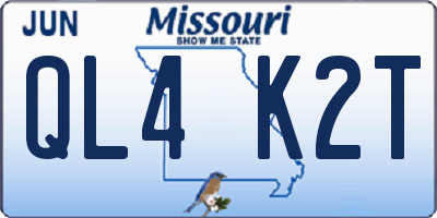 MO license plate QL4K2T