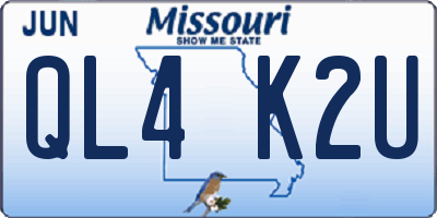 MO license plate QL4K2U