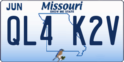 MO license plate QL4K2V