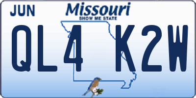 MO license plate QL4K2W