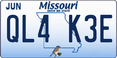 MO license plate QL4K3E