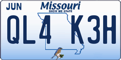 MO license plate QL4K3H