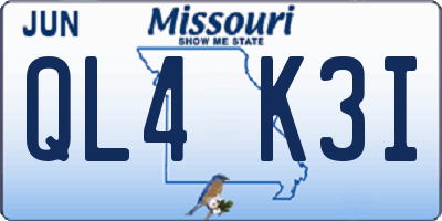 MO license plate QL4K3I