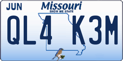 MO license plate QL4K3M