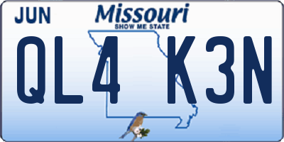 MO license plate QL4K3N