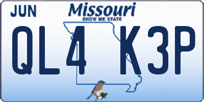 MO license plate QL4K3P
