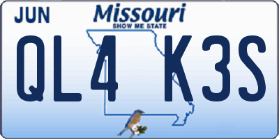 MO license plate QL4K3S