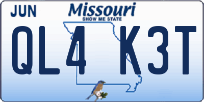 MO license plate QL4K3T