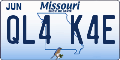 MO license plate QL4K4E