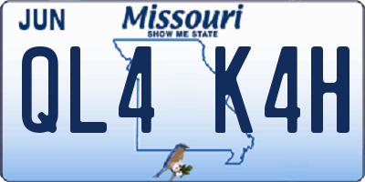 MO license plate QL4K4H