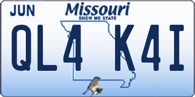 MO license plate QL4K4I