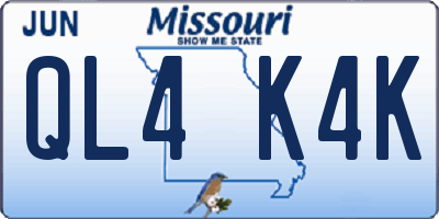MO license plate QL4K4K