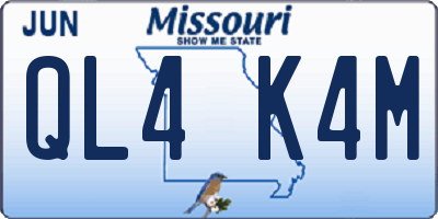 MO license plate QL4K4M