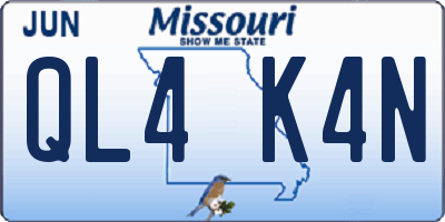 MO license plate QL4K4N