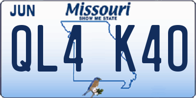 MO license plate QL4K4O