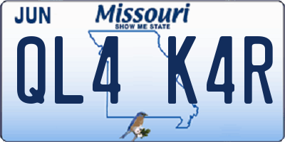 MO license plate QL4K4R