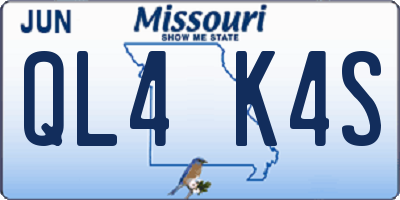 MO license plate QL4K4S