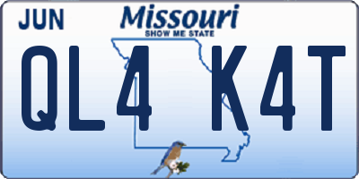 MO license plate QL4K4T