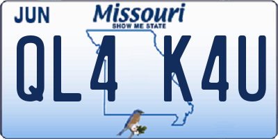 MO license plate QL4K4U