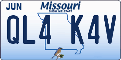MO license plate QL4K4V