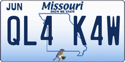 MO license plate QL4K4W
