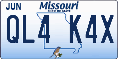 MO license plate QL4K4X