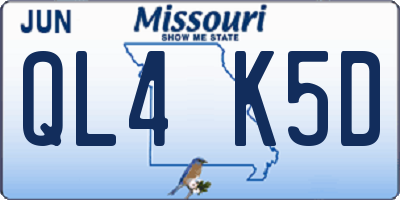 MO license plate QL4K5D