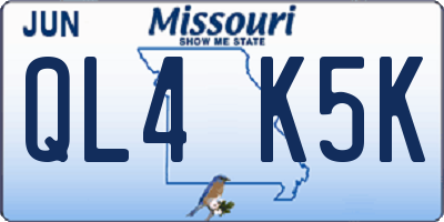 MO license plate QL4K5K