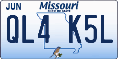 MO license plate QL4K5L