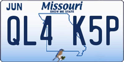 MO license plate QL4K5P