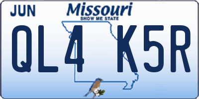 MO license plate QL4K5R