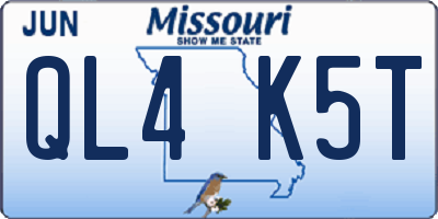 MO license plate QL4K5T