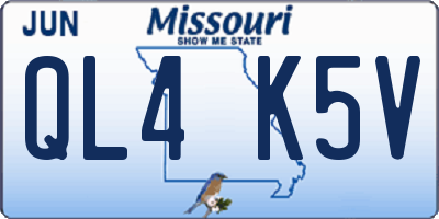 MO license plate QL4K5V
