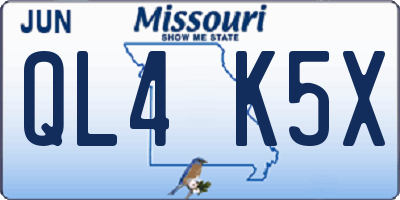 MO license plate QL4K5X