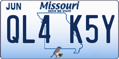 MO license plate QL4K5Y