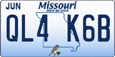 MO license plate QL4K6B
