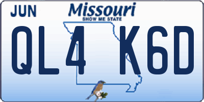 MO license plate QL4K6D