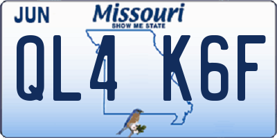 MO license plate QL4K6F