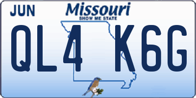 MO license plate QL4K6G