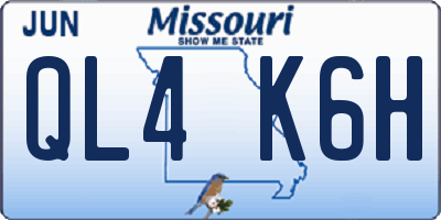 MO license plate QL4K6H