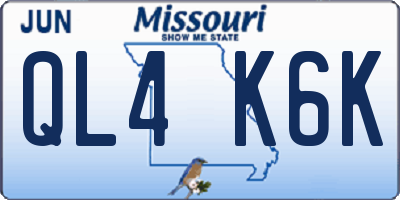 MO license plate QL4K6K