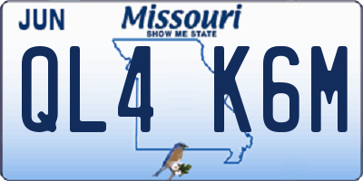 MO license plate QL4K6M