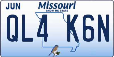 MO license plate QL4K6N