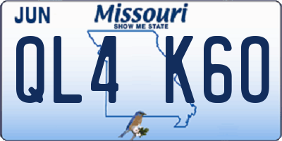 MO license plate QL4K6O