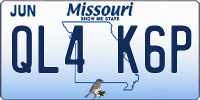 MO license plate QL4K6P