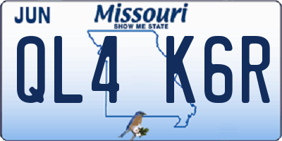 MO license plate QL4K6R