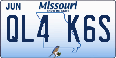 MO license plate QL4K6S
