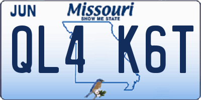 MO license plate QL4K6T